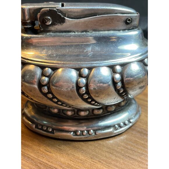 Vintage Ronson Silver Beaded Table Lighter Ornate Design Untested - Picture 5 of 16